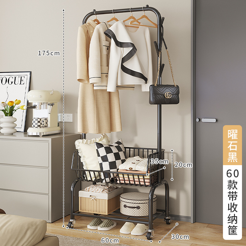 흑요석 블랙 [6 후크 + 메탈 바스켓 + 브레이크 휠]]