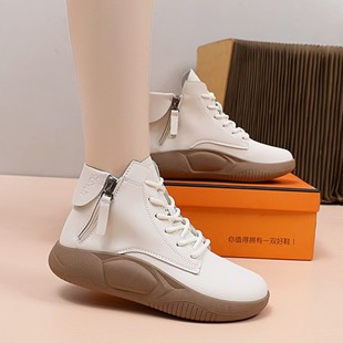 Four Seasons Women's Shoes Korean Style Fashion Lace-Up White Shoes Student Casual Breathable Sports Shoes Wholesale Breathable and Comfortable