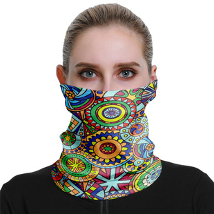 Outdoor Sunscreen Mask Magic Headscarf Ice Silk Neck Set UV Protection Men's and Women's Sports Face Towel Riding Thin Scarf
