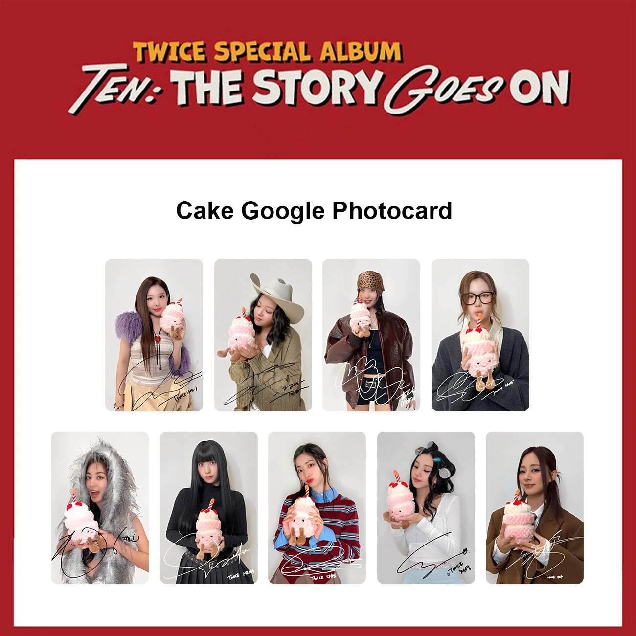 Десятая годовщина Twice специальный альбом "TEN The Story Goes On" бонусная карта