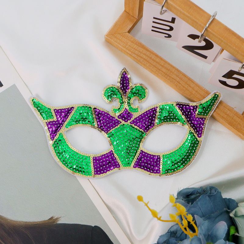 Máscaras de fiesta de carnaval nuevo tricolor sequinilla mitad cara carnaval temático eyewear exclusivo transfronterizo