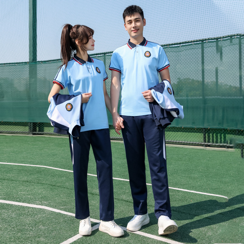가을 중학교 학생 대학 스타일 클래스 옷 반팔 세트 고등학생 교복 3 인조 십대 긴팔 운동복