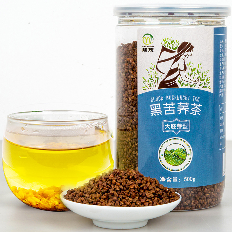 黑苦荞茶500g罐装整粒荞麦茶全胚芽麦香四川大凉山特产级大麦茶