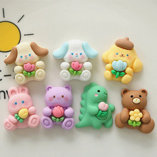 抱花花卡通小熊 童趣diy奶油胶自制手机壳发夹饰品树脂配件北15