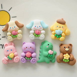Flower Cartoon Bear Childish Diy Cream Glue Homemade Mobile Phone Case Hairpin Jewelry Resin Accessories North 15