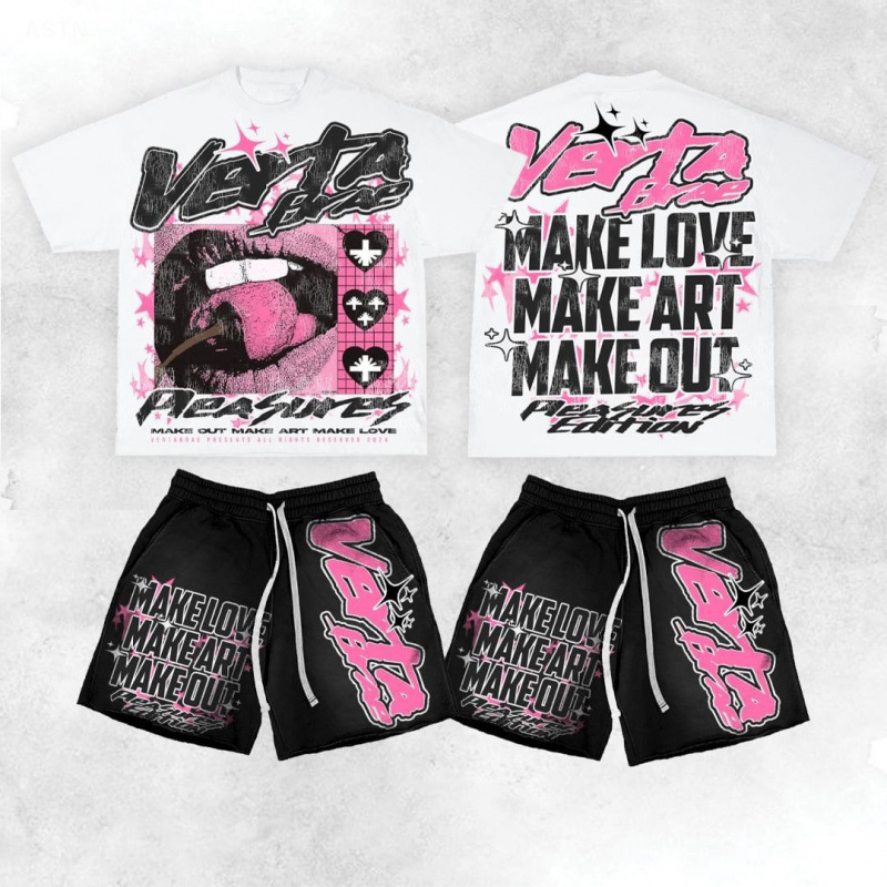 2026 verano 3D creativo impresión digital de cuello redondo camiseta set de pantalones cortos