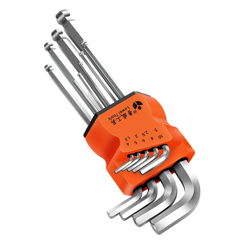 Инструменты Lu Wei Костюм шестигранного ключа L-типа Набор из 9 предметов Шестигранная отвертка с шаровой головкой Шестигранный ключ ручной полный набор