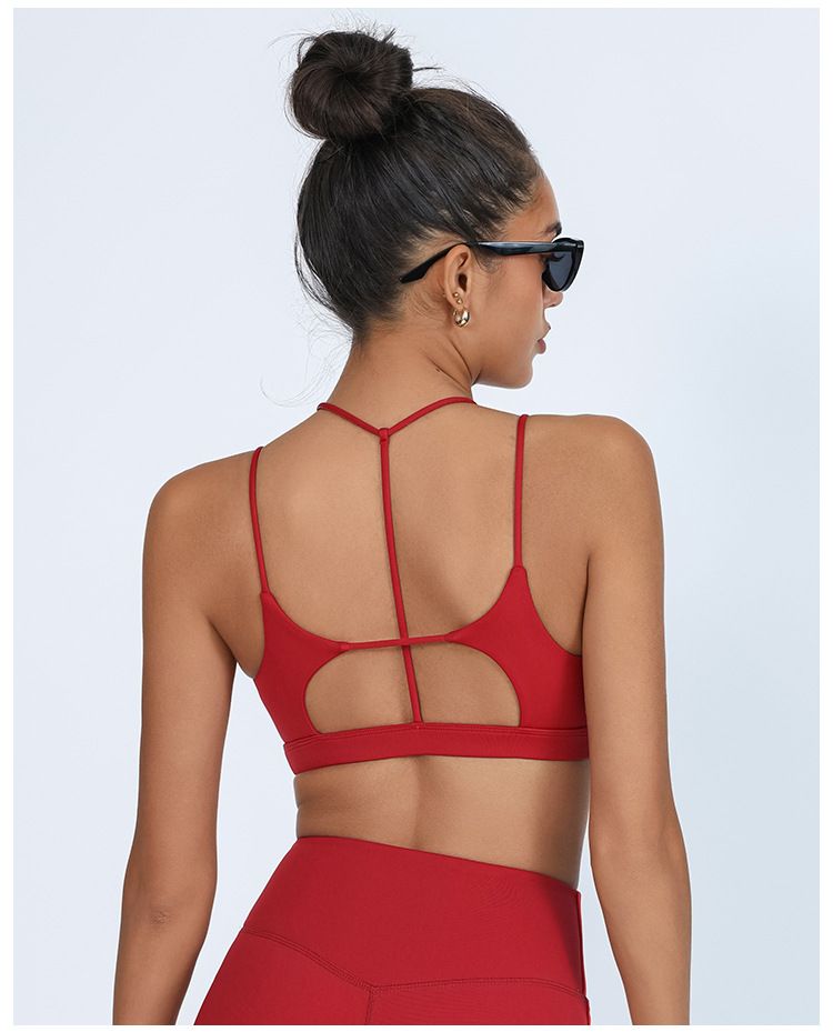 Comercio exterior Yoga transfronterizo Beauty Back Fitness Chaleco Mujer con almohadilla para el pecho Alta elasticidad y secado rápido para envolver el pecho Sujetador de entrenamiento de fitness deportivo