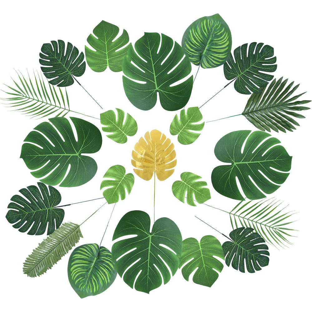 Cross-Border Artificial Turtle Leaf Set Hawaiian Party Table Balloon Decoration Artificial Palm Leaf Artificial Leaves