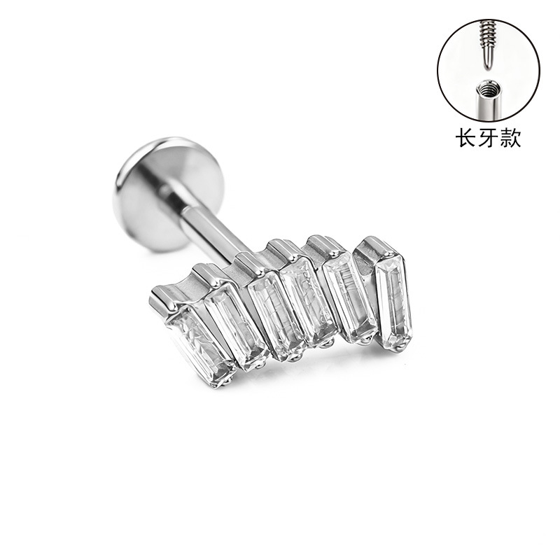 Pointed titanium steel lip stud product view