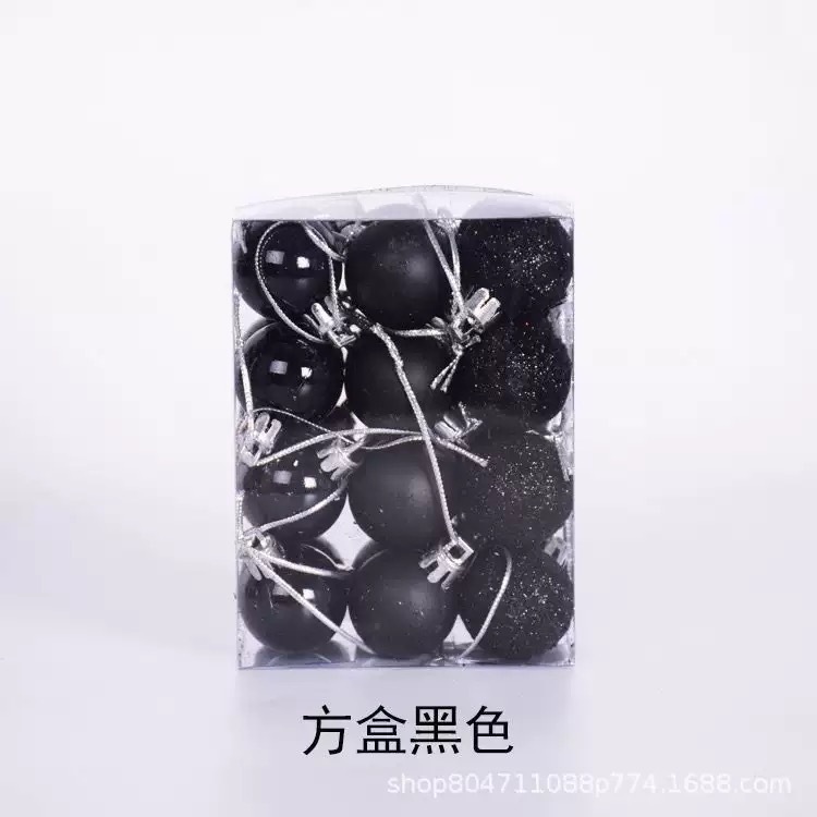 3cm/24個の国境を越えた箱クリスマスボールセット彩色ボールミニ粉球卸売りクリスマスツリーペンダント|undefined