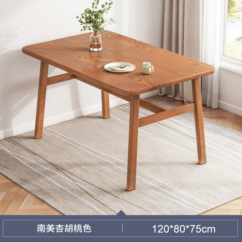 Mesa de comedor nórdica casa pequeño apartamento mesa de comedor simple luz mesa de comedor de lujo y silla combinación imitación madera maciza mesa de comedor rectangular