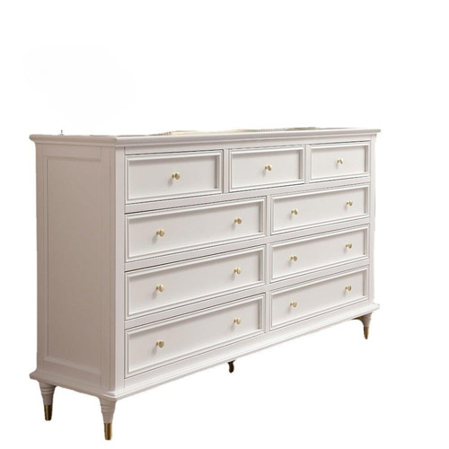 Solid Wood Minimalist Chest of Drawers Storage Cabinet Bedside Cabinet 5/7/9-Drawer Unit Home Storage Cabinet with Multiple Layers
