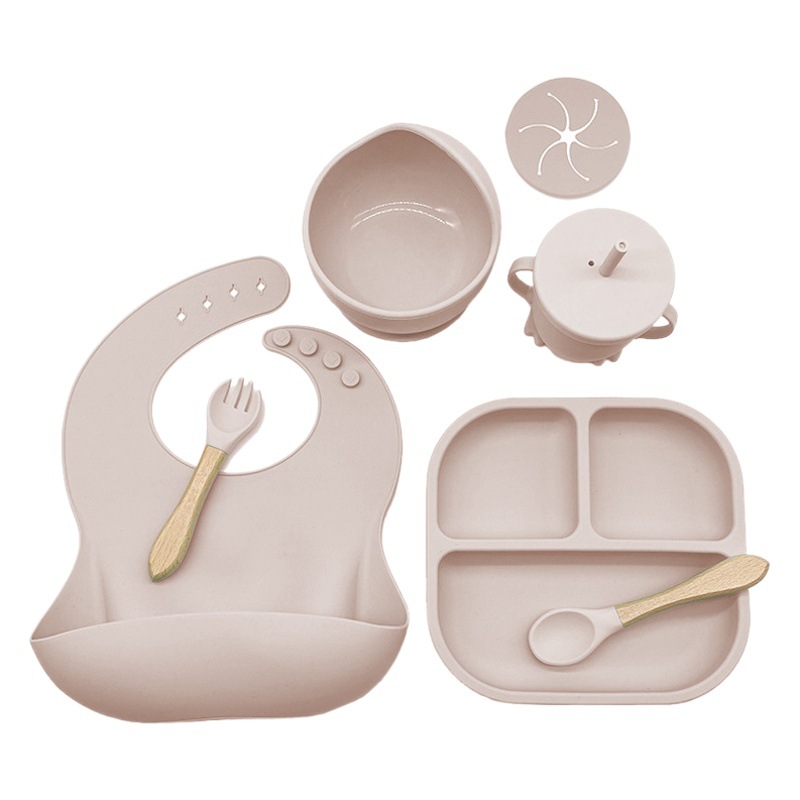 Cuadrado de silicona lechón tazón Placa de silicona para niños suplemento de alimentos para bebés alimentación vajilla bebé lechón traje resistente a la caída