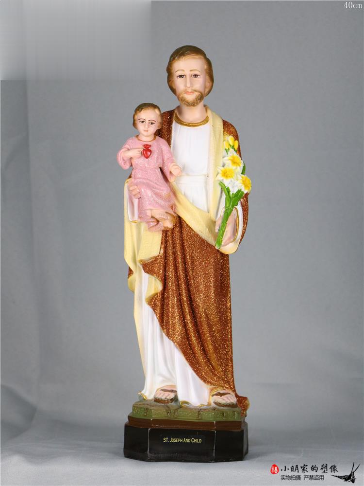 40cm transfronterizos José abraza a un niño mirando a la luz personajes regalo iglesia familia sala de estar decoración artesanía
