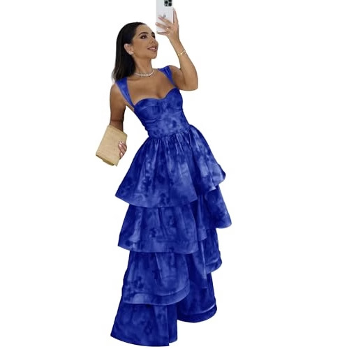 Amazon Cross-border Strapless European and American Women's Fashion Ruffled Elegant dress Sling Ball Party Evening Dress