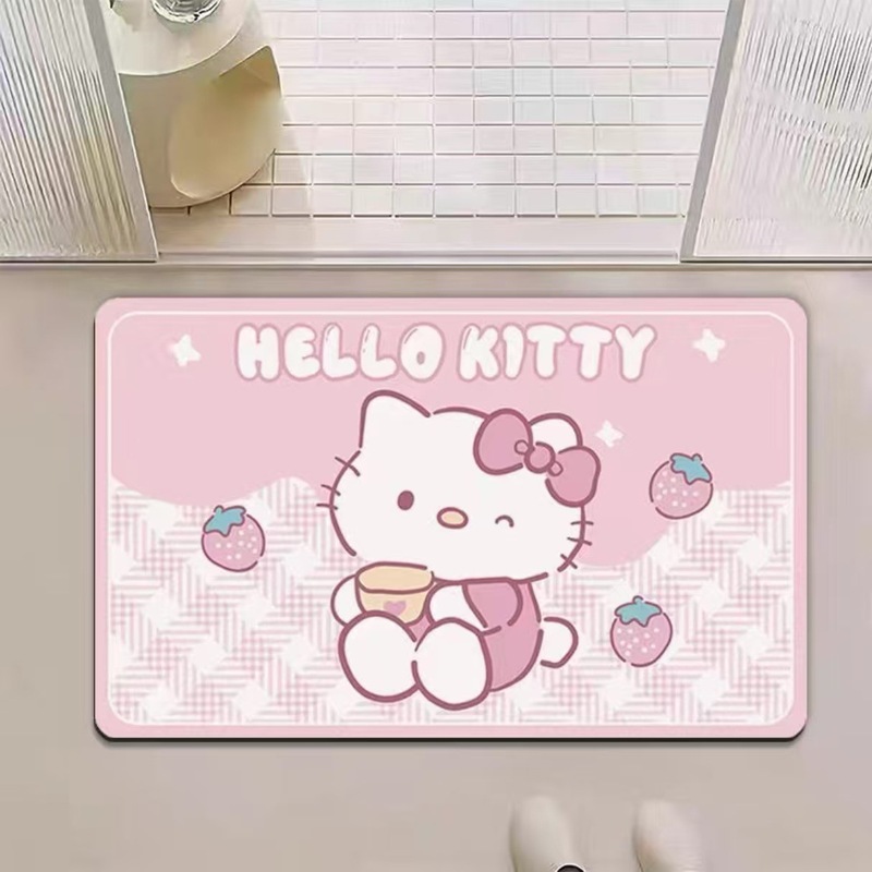 可爱凯蒂猫地垫hellokitty浴室吸水脚垫耐脏耐磨易打理脚垫可代发|undefined