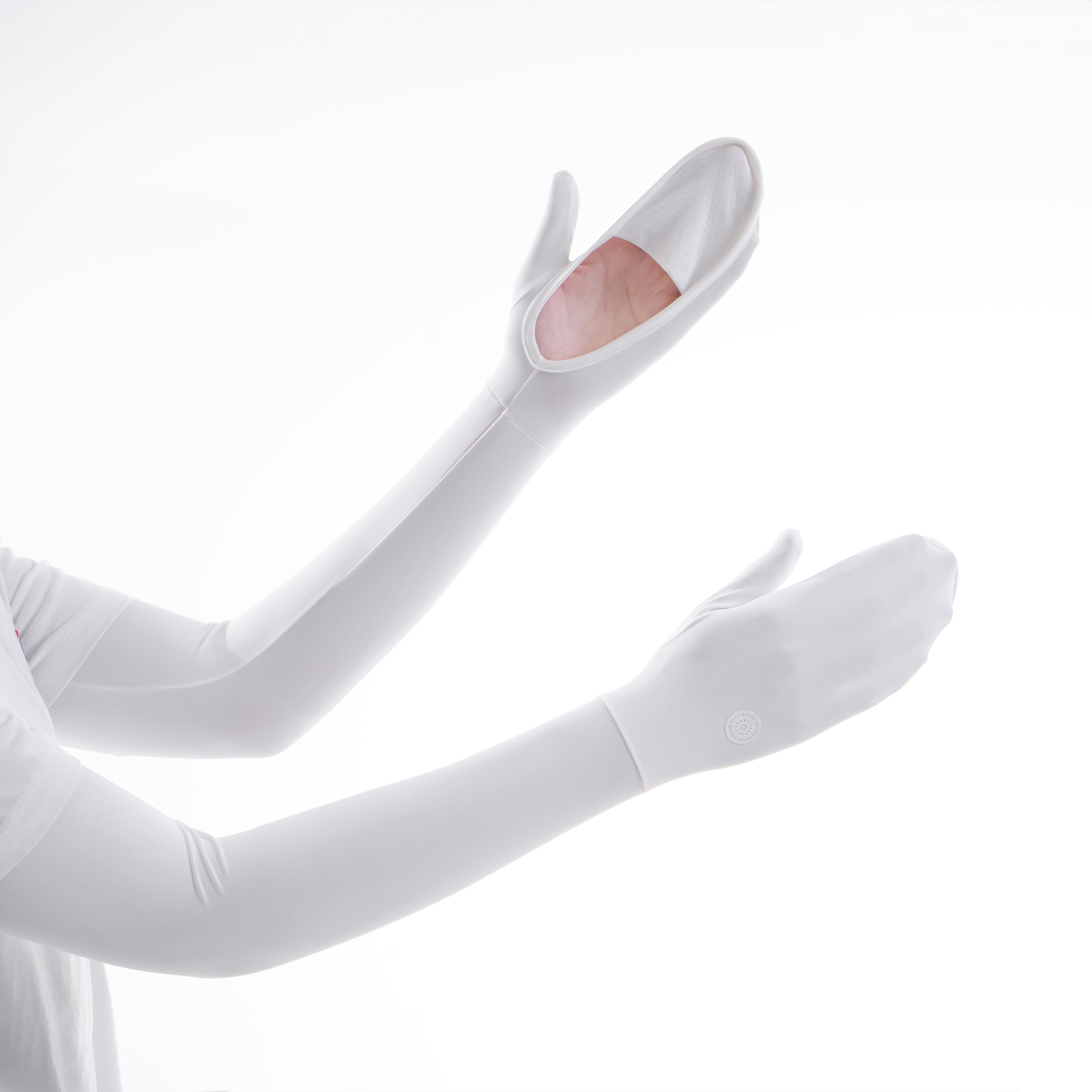 Protector solar mangas de hielo largas para mujer, seda de hielo de verano, protección UV, protección solar, protección solar, conducción, protector de manos, mangas de palma expuestas