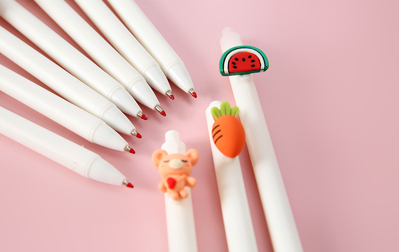 Cartoon Fruit/animal Shaped Decor Push-type Gel Pen display picture 6