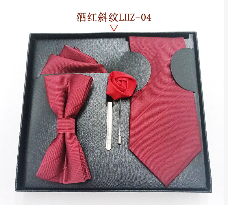 Directo de fábrica desgaste formal hombres corbata cuadrada bufanda caja regalo moda boda cena novio pajarita traje