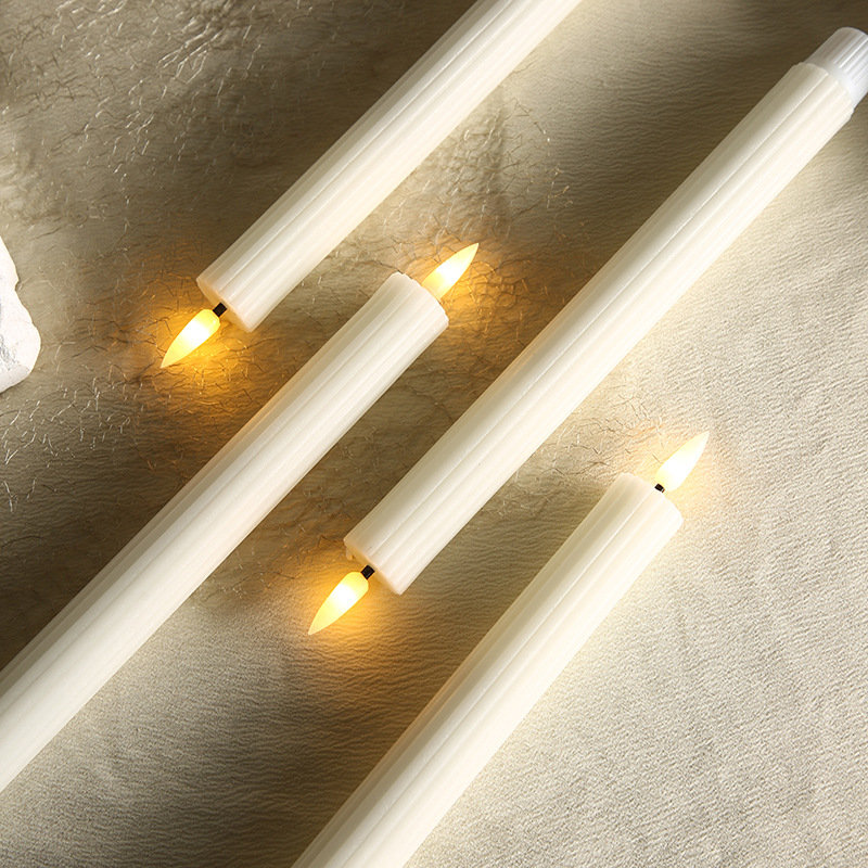 Simulador de parafina transfronteriza varilla larga vela electrónica luz LED Navidad día de San Valentín decoración atmósfera lámpara de vela