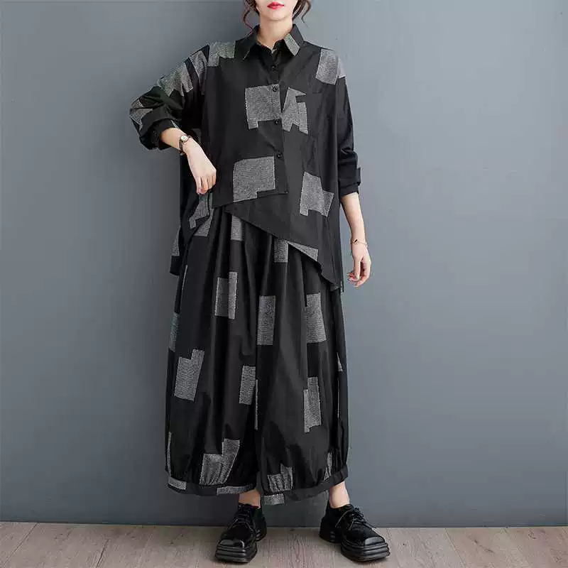Осенняя фонарик-штаны-набор,Oversize
