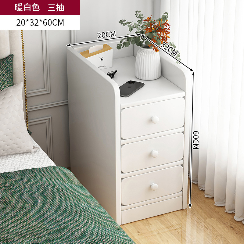 Super estrecha meseta de cabecera tamaño pequeño mini armario de almacenamiento simple dormitorio moderno pequeño armario de cabecera