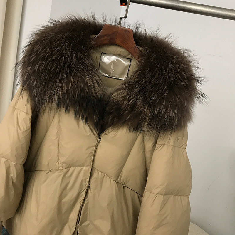 Women's Down Jacket With White Duck Down And Fur Short Coat_voghion.com