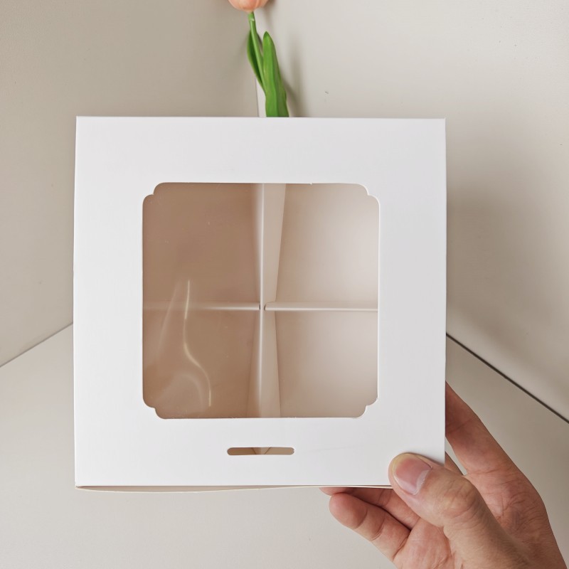 Caja de postre de Jiugong Ge alta caja de pasteles transparentes, pasteles de luna, yemas de huevo, caja de embalaje al por mayor.