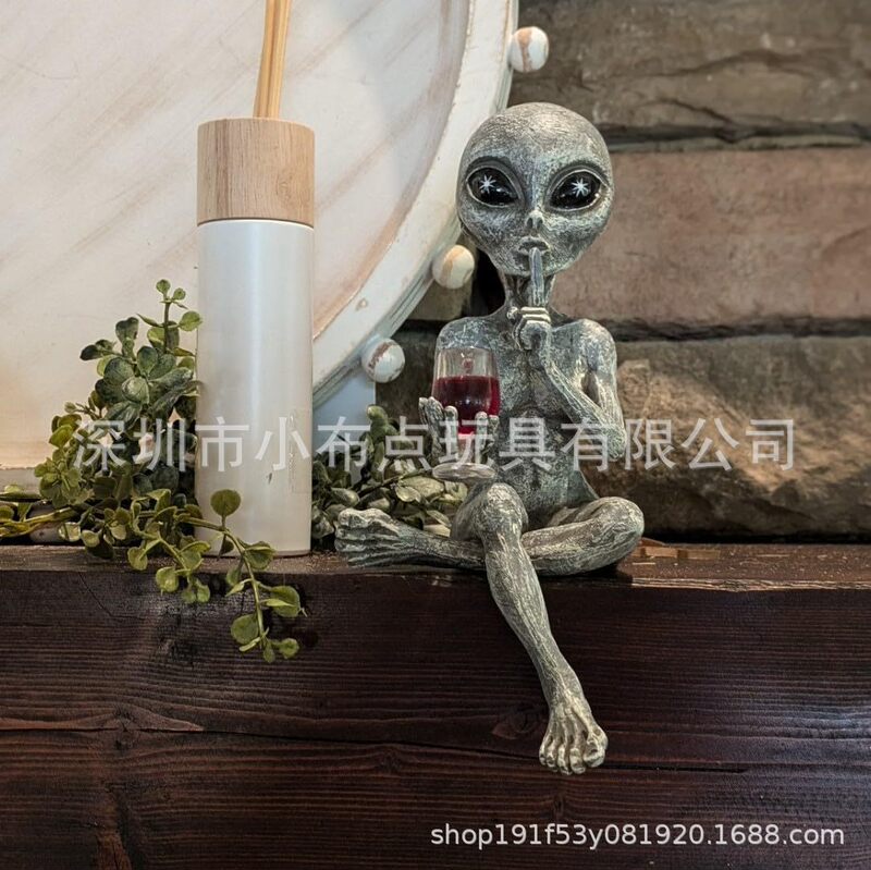 Resin statue樹脂宇宙人ufo屋外小人花園像装飾|undefined