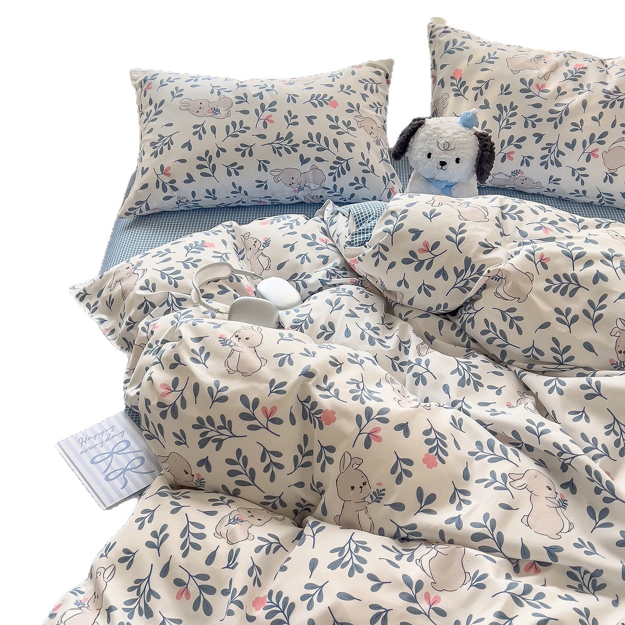 ins dormir desnudo cuatro piezas de sábanas de algodón imitación cubierta madre y bebé clase A dormitorio tres piezas de ropa de cama regalo