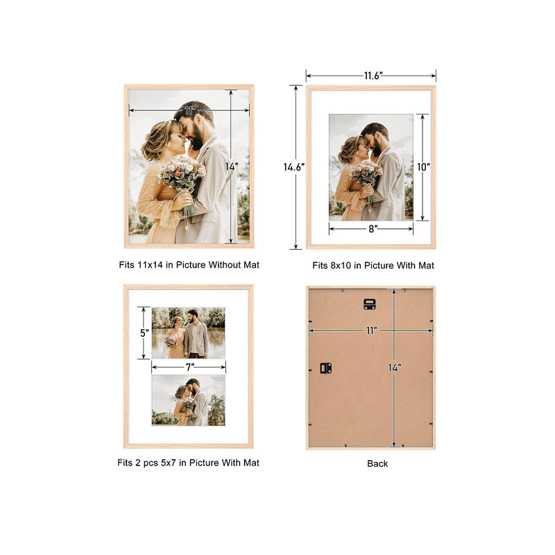 Marco de fotos de madera maciza decoración marco de fotos moderno decoración creativa montado en la pared pintura decorativa dormitorio fresco simple abstracto