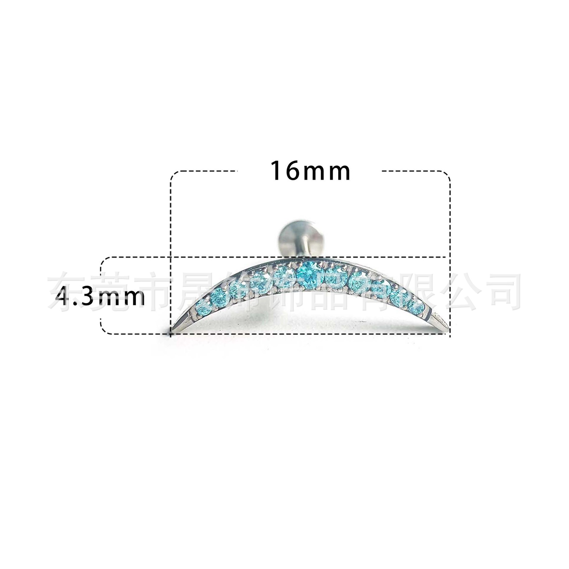 F136 Titanium Ear Stud Studded Cubic Zirconia Ear 蜗钉 G23 Implant Grade Titanium Labret Stud 人体 Piercing Jewelry Helix Cartilage Stud 精致