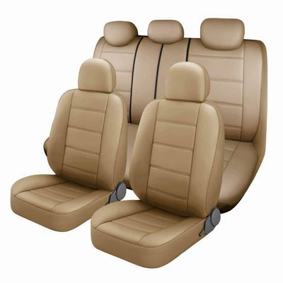 Universal seat cover Car Seat Cover Leather - beige-universal-11-piece-set