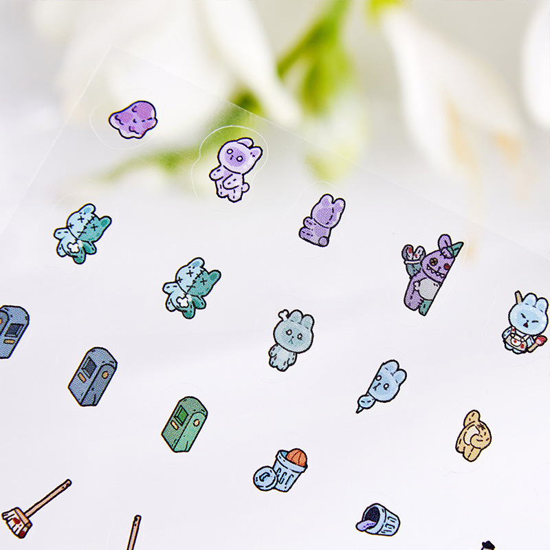 Pegatinas de paisaje 3D de la colección, pegatinas planas de la serie de la sociedad extraña, tema retro, libro de cuentas, material de decoración de bricolaje