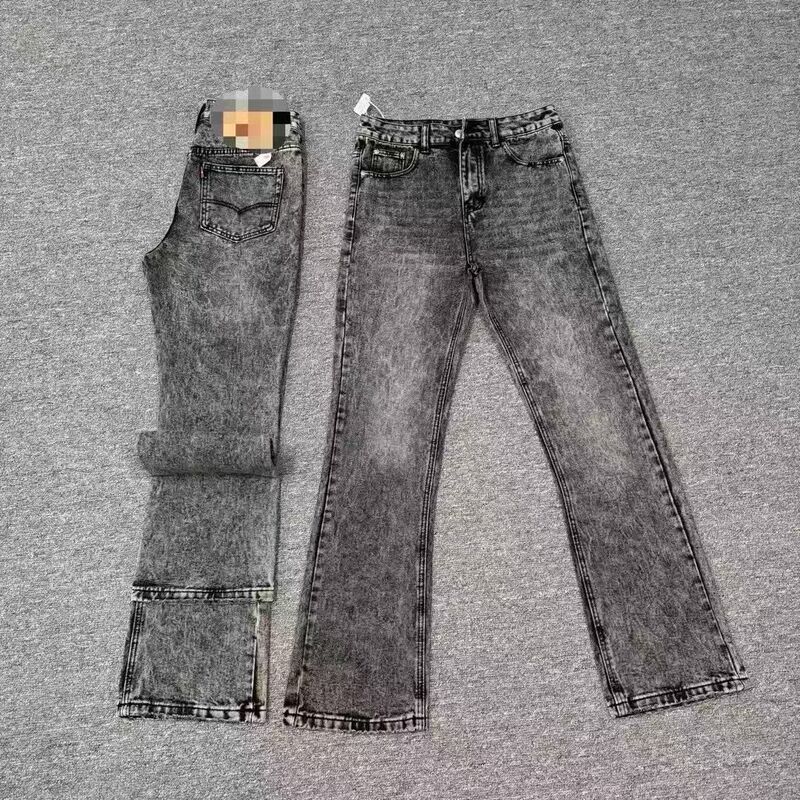 American New Style Marble Washed Trendy Brand Retro Bootcut Jeans Cleanfi Casual Long Pants