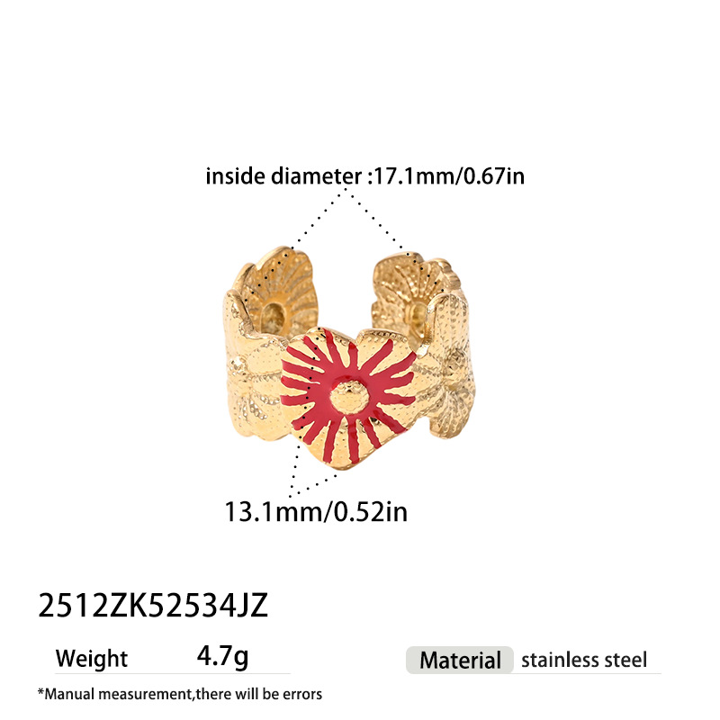 TENA Europa y los Estados Unidos acero inoxidable transfronterizo margarita estilo francés lujo ligero de alto nivel sensación anillo de anillo de mano femenina lote de joyas de mano