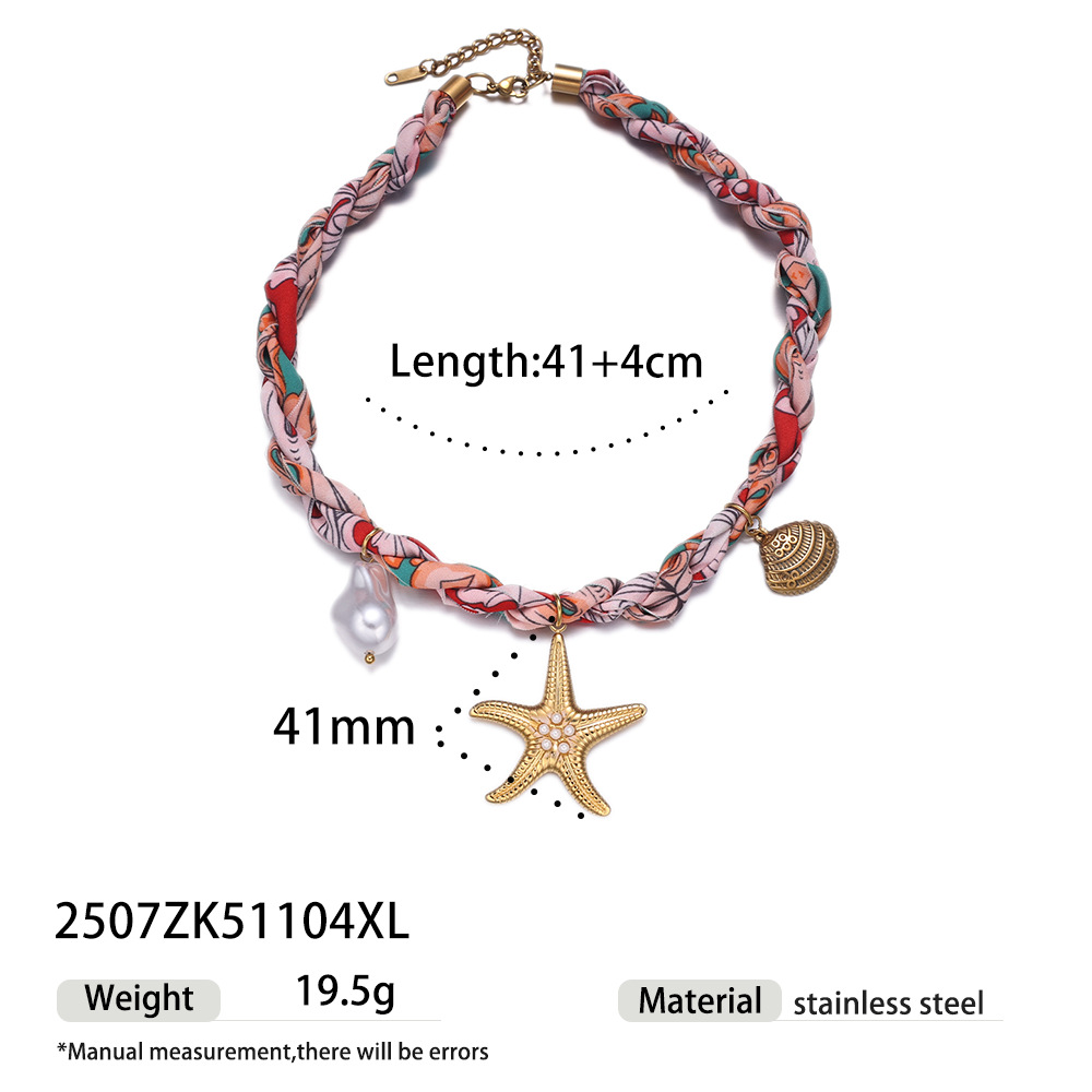 Taina collar colgante de acero inoxidable europeo y americano simple y de alta calidad color pequeño fresco cuerda gruesa collar de concha hembra image 29