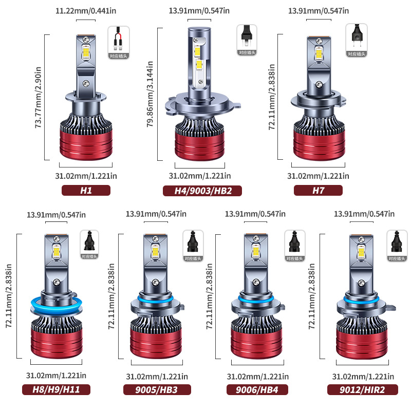 Faros delanteros modificados explosivos transfronterizos faros LED de coche H1 H4 H7 9005 9006 luces LED de coche image 6