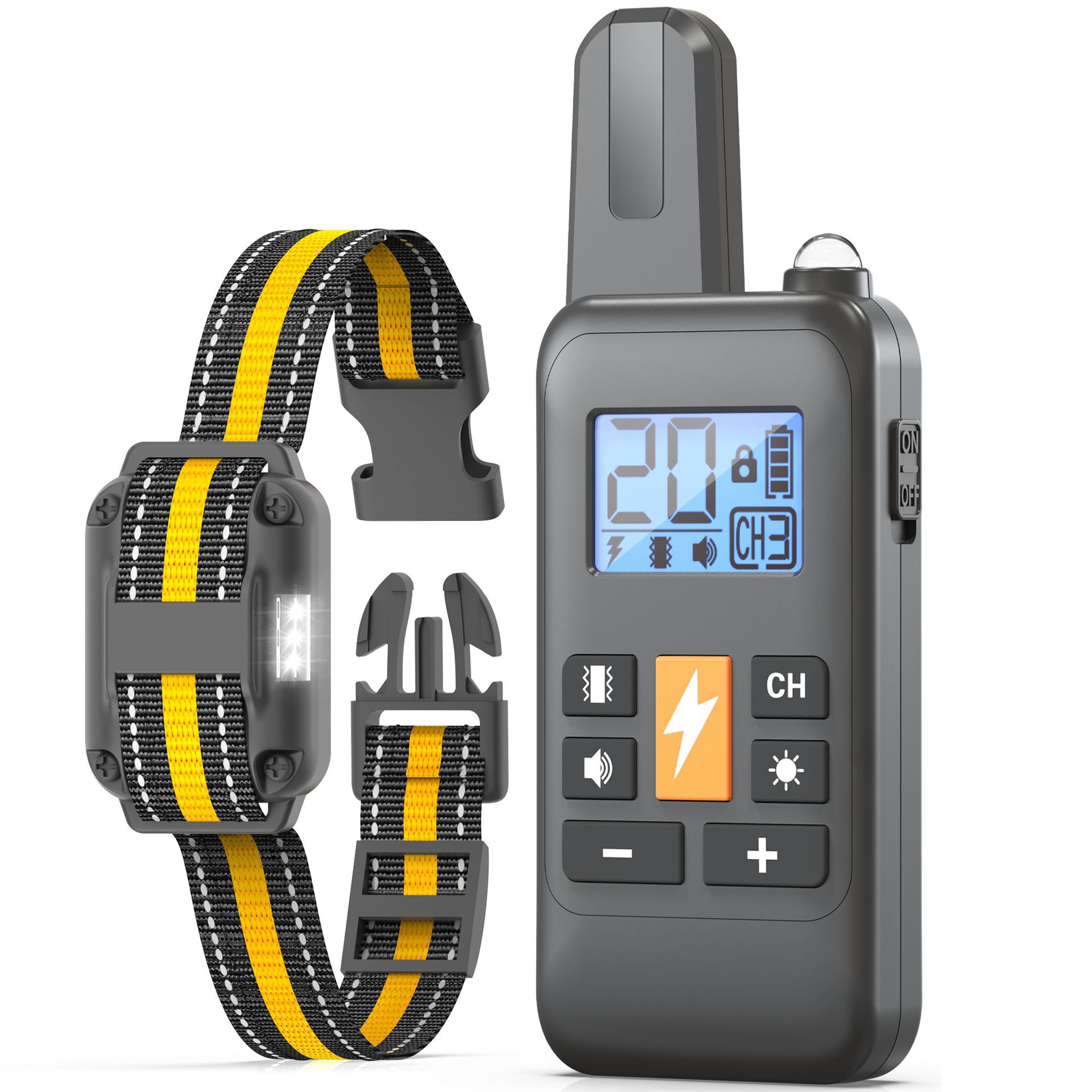 Cross-Border New Dog Training Device Anti-Bark Anti-Bark Electric Shock Vibration Waterproof 800m Ultra-Long Distance Training Collar