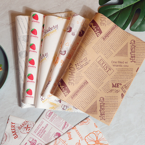 Baking grease-proof paper plate paper grease-proof burger shop takeout paper rectangular disposable tray paper