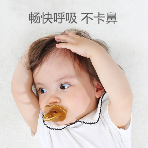 Newborn pacifier, anti-colic, ultra-soft, all-silicone one-piece molded, simulated sleeping pacifier, baby-coaxing device