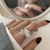 Retro brand fashionable ring, silver 925 sample, on index finger, wholesale