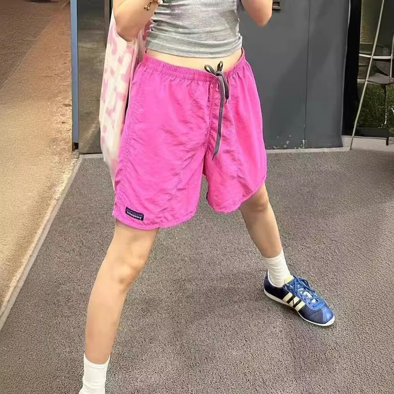 American Retro hiphop Casual Sports Shorts Women's Summer High Waist Drawstring Slimming Loose Breathable Wide Leg Pants American Retro hiphop Casual Sports Shorts Women's Summer High Waist Drawstring Slimming Loose Breathable Wide Leg Pants