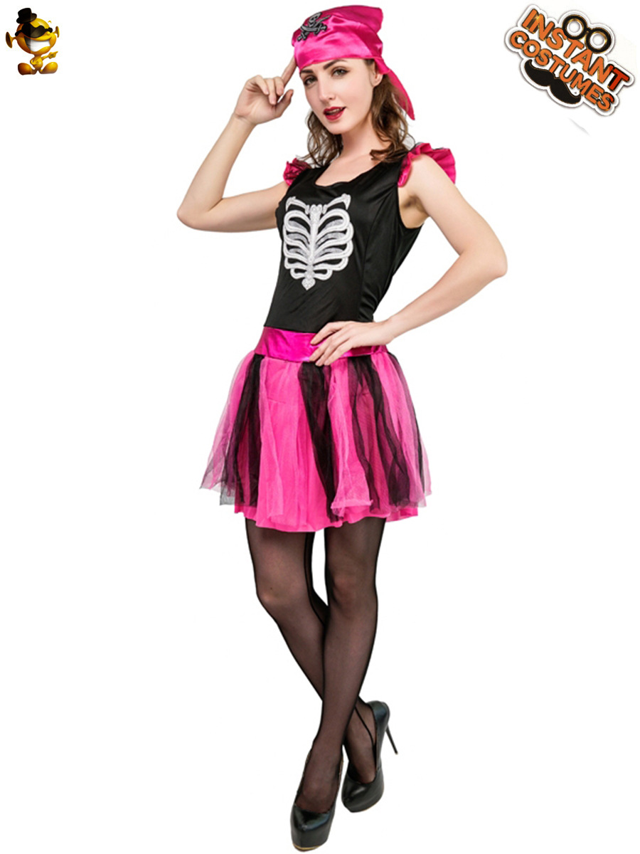 Halloween Ghost Festival adulto mujer fantasma hueso cráneo falda Cosplay traje etapa fantasma hueso falda fiesta rendimiento traje