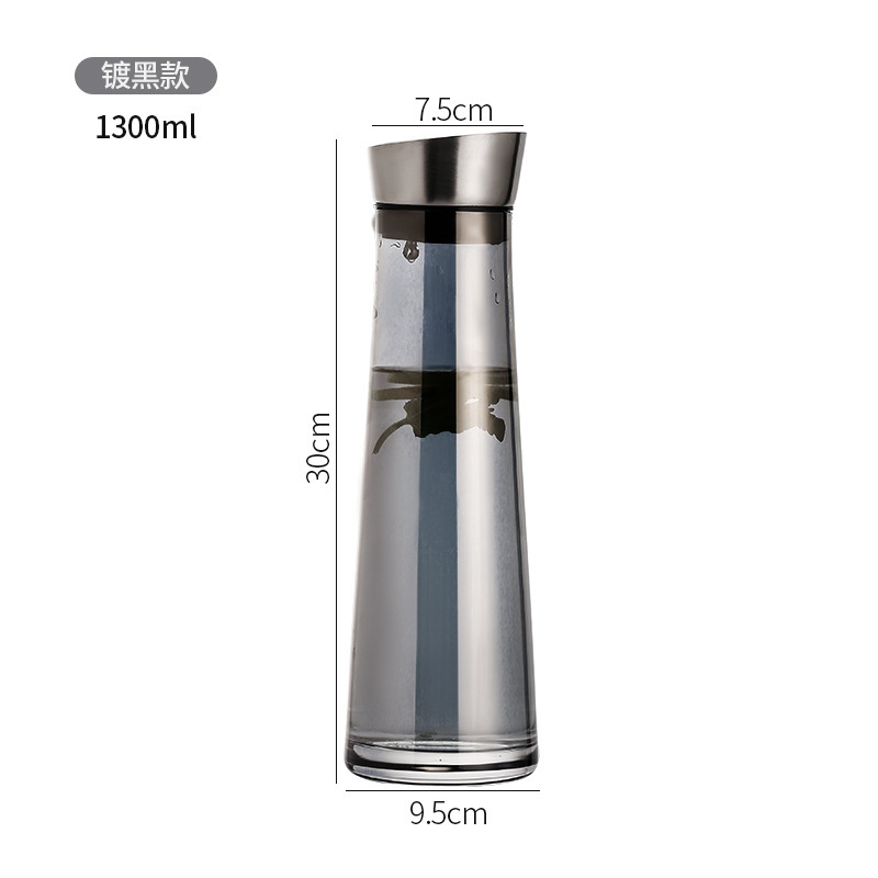 Hervidor frío resistente a altas temperaturas de vidrio para amarrar hervidor de agua frío de gran capacidad grueso a prueba de explosiones