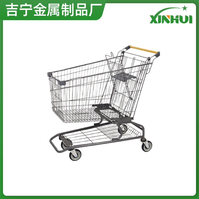 美式双层购物车240L大容量手推车超市商场手推加厚