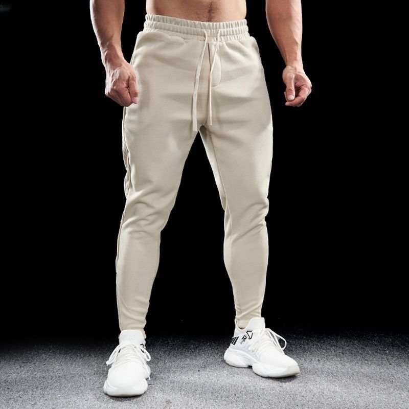 Otoño y invierno para hombres deportivos fitness ocio delgado elástico pantalones de correr para hombres con cremallera nuevos pantalones