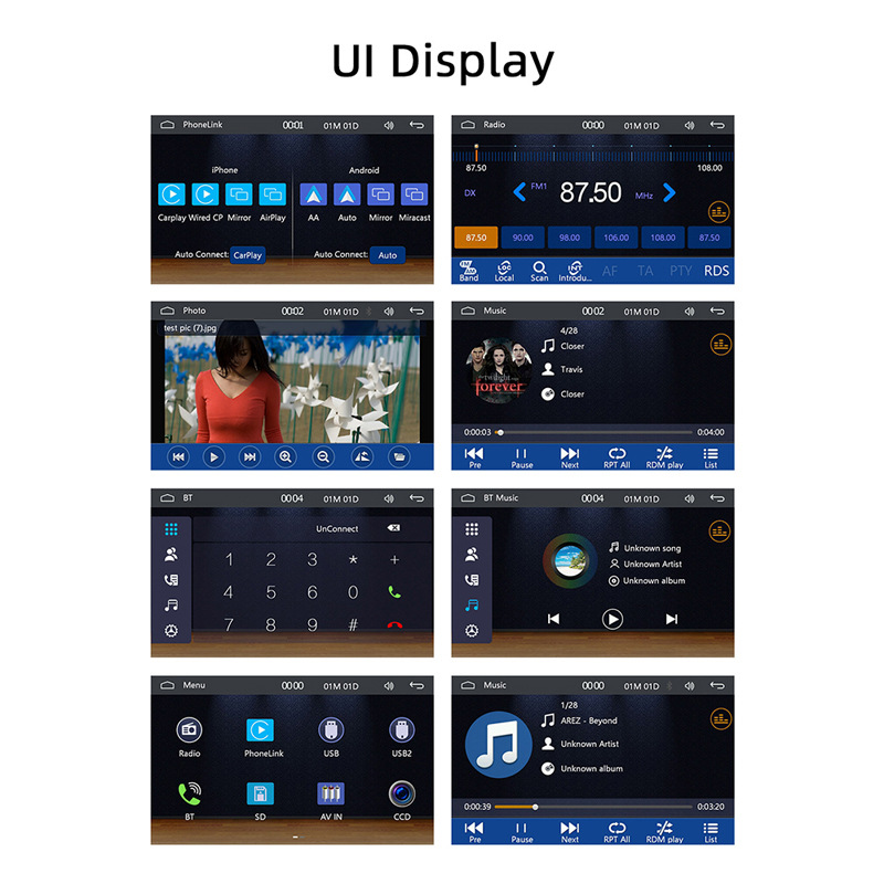 4.7 inch wireless carplay single spindle car mp5 player multimedia bluetooth card central control navigation 12V