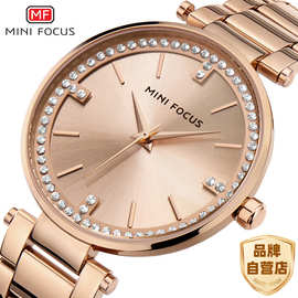MINI FOCUS/女表/石英表/镶钻/日本机芯/日历防水/欧美热卖0031L
